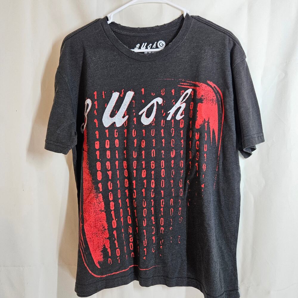 Bush Men's Boxy Fit Graphic Band T-Shirt Size Large Charcoal